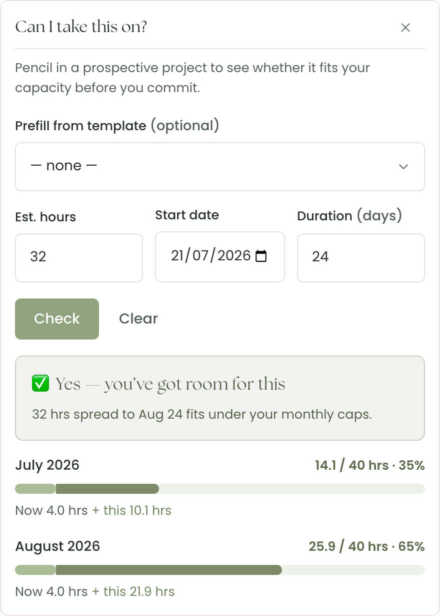 Chord capacity checker